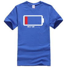 Load image into Gallery viewer, Summer 2019 T-shirt Batteries Help Me funny t shirts 100% cotton high quality men&#39;s T-shirts harajuku fitness t shirt men tops