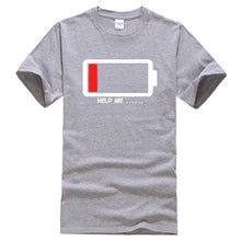Load image into Gallery viewer, Summer 2019 T-shirt Batteries Help Me funny t shirts 100% cotton high quality men&#39;s T-shirts harajuku fitness t shirt men tops