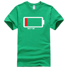 Load image into Gallery viewer, Summer 2019 T-shirt Batteries Help Me funny t shirts 100% cotton high quality men&#39;s T-shirts harajuku fitness t shirt men tops