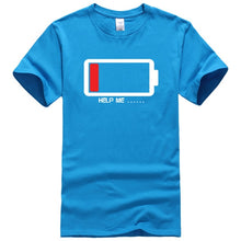 Load image into Gallery viewer, Summer 2019 T-shirt Batteries Help Me funny t shirts 100% cotton high quality men&#39;s T-shirts harajuku fitness t shirt men tops