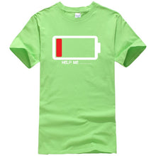 Load image into Gallery viewer, Summer 2019 T-shirt Batteries Help Me funny t shirts 100% cotton high quality men&#39;s T-shirts harajuku fitness t shirt men tops