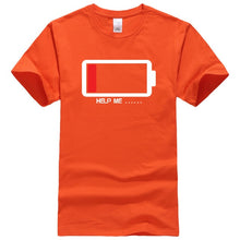 Load image into Gallery viewer, Summer 2019 T-shirt Batteries Help Me funny t shirts 100% cotton high quality men&#39;s T-shirts harajuku fitness t shirt men tops