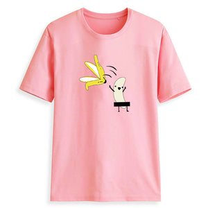 Women's Banana Funny Print Short Sleeve T-Shirt Fashion Casual O-Neck Tops