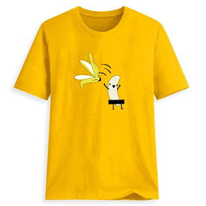 Women's Banana Funny Print Short Sleeve T-Shirt Fashion Casual O-Neck Tops